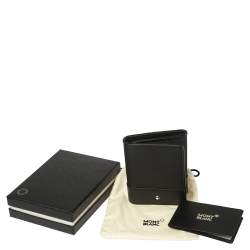 Pre Owned Montblanc Black Nylon and Leather Trifold Wallet