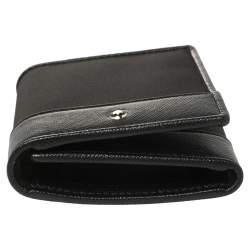 Pre Owned Montblanc Black Nylon and Leather Trifold Wallet