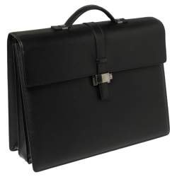 مملوكة مسبقًا حقيبة مستندات مون بلان ويستسيد تريبل غوسيت جلد مزخرف أسود