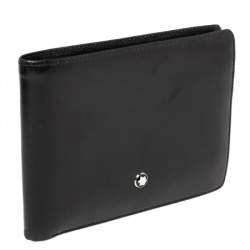 Pre Owned Montblanc Black Leather Meisterstuck Bifold Wallet