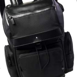 Montblanc Black Nylon and Leather Large Nightflight Backpack