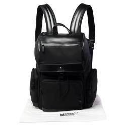 Montblanc Black Nylon and Leather Large Nightflight Backpack