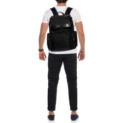 Montblanc Black Nylon and Leather Large Nightflight Backpack