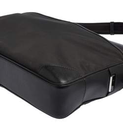 Pre Owned Montblanc Black Nylon and Leather Meisterstuck Briefcase Laptop Bag