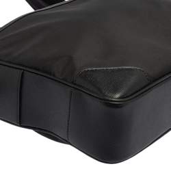 Pre Owned Montblanc Black Nylon and Leather Meisterstuck Briefcase Laptop Bag