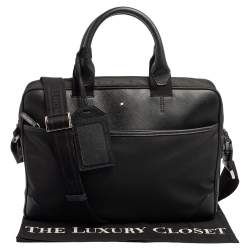 Pre Owned Montblanc Black Nylon and Leather Meisterstuck Briefcase Laptop Bag