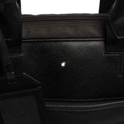 Pre Owned Montblanc Black Nylon and Leather Meisterstuck Briefcase Laptop Bag