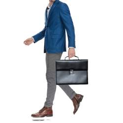 Montblanc Black Leather Meisterstück Double Gusset Briefcase