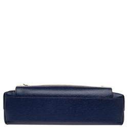 Pre Owned Montblanc Blue Leather Large Westside Document Briefcase