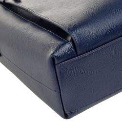 Montblanc Blue Leather Large Westside Document Briefcase