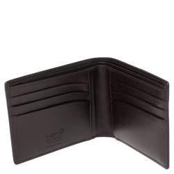 Montblanc Mocha Croc Embossed Leather Meisterstuck Bifold Wallet