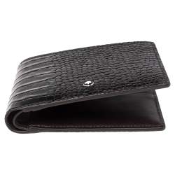 Montblanc Mocha Croc Embossed Leather Meisterstuck Bifold Wallet