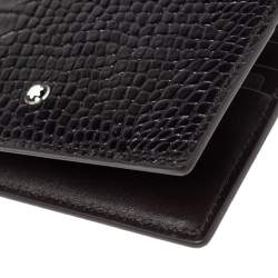 Montblanc Mocha Croc Embossed Leather Meisterstuck Bifold Wallet