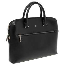 Pre Owned Montblanc Black Leather 4810 Westside Slim Document Briefcase