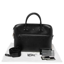 Pre Owned Montblanc Black Leather 4810 Westside Slim Document Briefcase