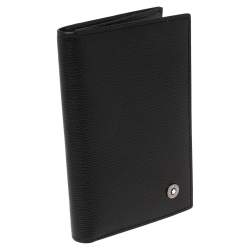 Pre Owned حافظة بطاقات مون بلان بيزنس ويستسايد جلد سوداء