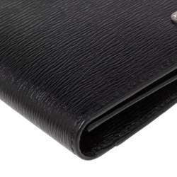 Pre Owned حافظة بطاقات مون بلان بيزنس ويستسايد جلد سوداء