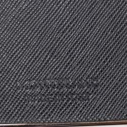 Pre Owned محفظة بطاقات مون بلان بيزنيس سارتوريال غطاء صلب جلد أسود 