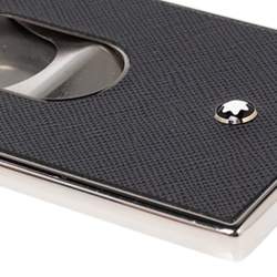 Pre Owned محفظة بطاقات مون بلان بيزنيس سارتوريال غطاء صلب جلد أسود 