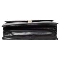 مملوكة مسبقًا حقيبة مستندات مون بلان مجمعة مزدوجة ميسترستك جلد أسود 