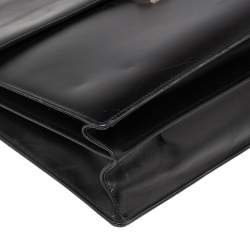 مملوكة مسبقًا حقيبة مستندات مون بلان مجمعة مزدوجة ميسترستك جلد أسود 