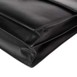 مملوكة مسبقًا حقيبة مستندات مون بلان مجمعة مزدوجة ميسترستك جلد أسود 