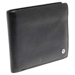 Pre Owned Montblanc Black Leather Westside Bifold Wallet