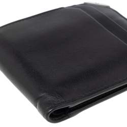 Pre Owned محفظة مون بلان اوربان جلد أسود ثنائية الطية