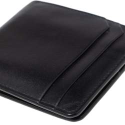 Pre Owned محفظة مون بلان اوربان جلد أسود ثنائية الطية