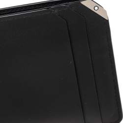 Pre Owned محفظة مون بلان اوربان جلد أسود ثنائية الطية