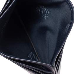 Pre Owned حافظة بطاقات مون بلان ميستيرستوك كلاسيك 6 بطاقات إئتمان جلد أزرق كحلي