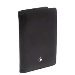 Pre Owned حافظة بطاقات عمل مون بلان ميستيرستوك جلد أسود