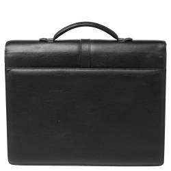 مملوكة مسبقًا Montblanc Black Leather Westside Triple Gusset Briefcase