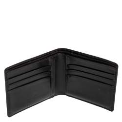 مملوكة مسبقًا محفظة مون بلان مايسترستاك جلد نقشة التمساح سوداء ثنائية الطي