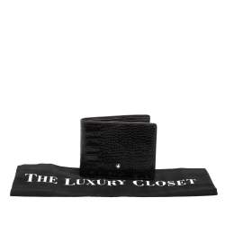 مملوكة مسبقًا محفظة مون بلان مايسترستاك جلد نقشة التمساح سوداء ثنائية الطي