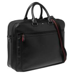 Pre Owned حقيبة مستندات مون بلان جلد أسود