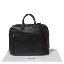 Pre Owned حقيبة مستندات مون بلان جلد أسود