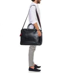 Pre Owned حقيبة مستندات مون بلان جلد أسود