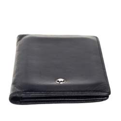 Pre Owned Montblanc Black Leather Meisterstuck Business Card Case
