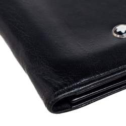 Pre Owned Montblanc Black Leather Meisterstuck Business Card Case