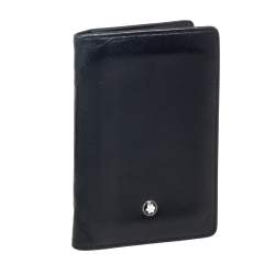 Pre Owned Montblanc Black Leather Meisterstuck Business Card Case