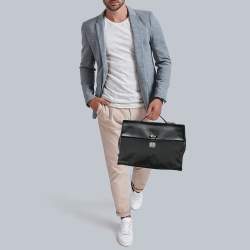 Montblanc Black Leather and Nylon Briefcase