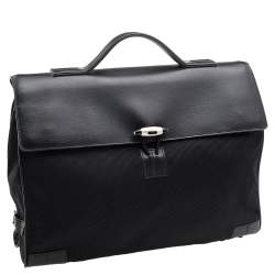Montblanc Black Leather and Nylon Briefcase