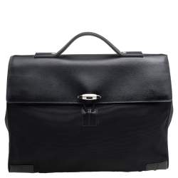 Montblanc Black Leather and Nylon Briefcase