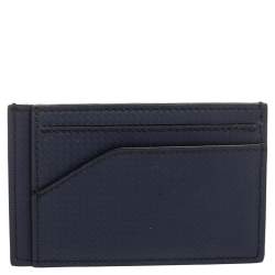 مملوكة مسبقًا حامل بطاقات مونت بلانك جلد أزرق/أسود