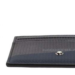 مملوكة مسبقًا حامل بطاقات مونت بلانك جلد أزرق/أسود