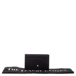 مملوكة مسبقًا حافظة بطاقات مون بلان طية مزدوجة ميسترستوك جلد أسود