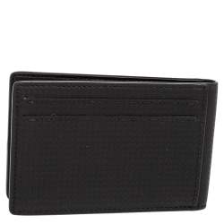 مملوكة مسبقًا حافظة  بطاقات مون بلان طية مزدوجة ميسترستوك جلد أسود