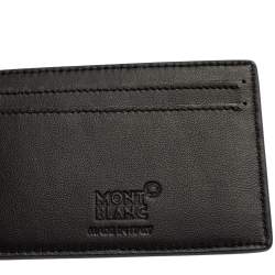 مملوكة مسبقًا حافظة بطاقات مون بلان طية مزدوجة ميسترستوك جلد أسود