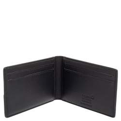 مملوكة مسبقًا حافظة بطاقات مون بلان طية مزدوجة ميسترستوك جلد أسود